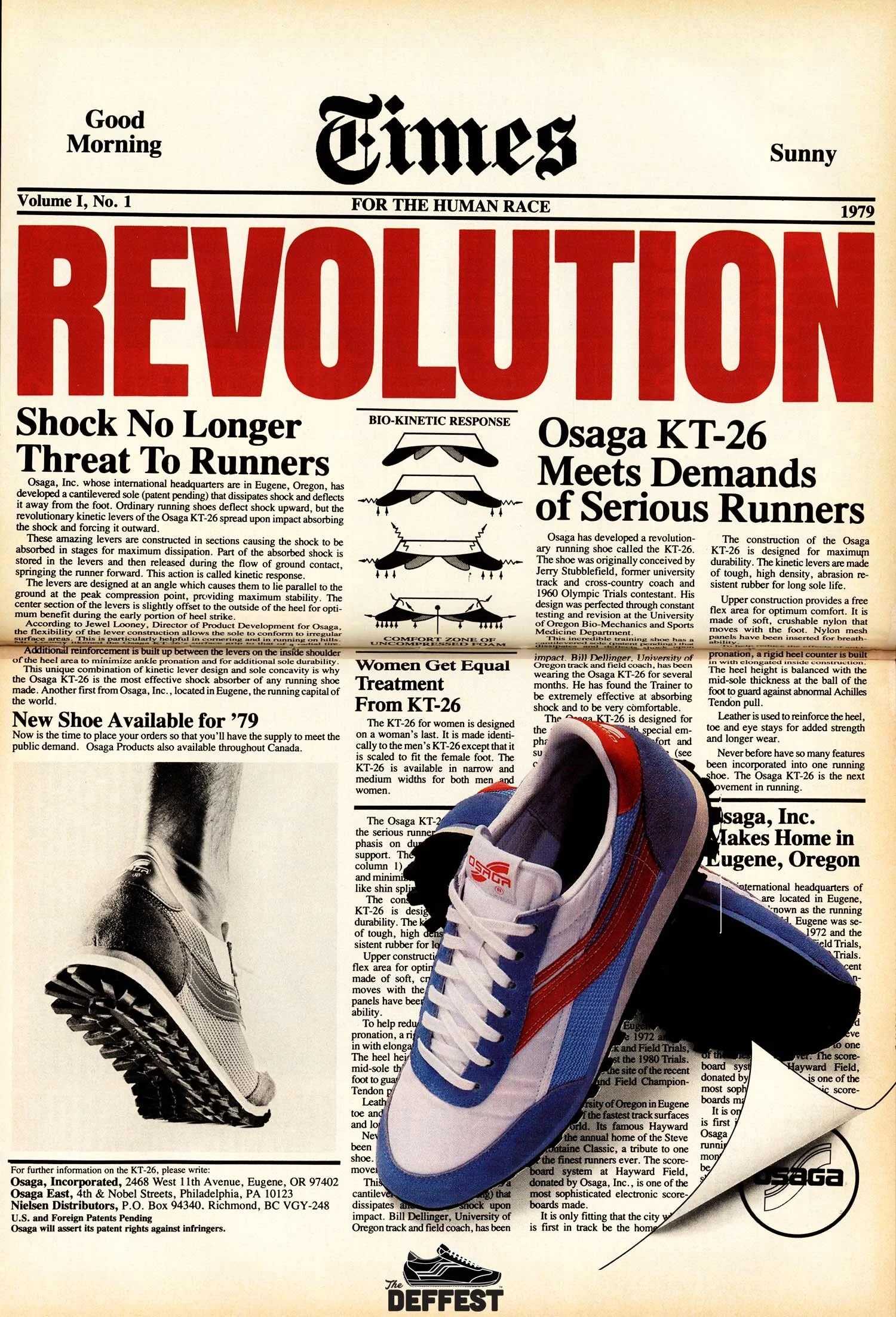 The Deffest A vintage and retro sneaker blog. Osaga KT 26 REVOLUTION vintage sneaker ad from 1979